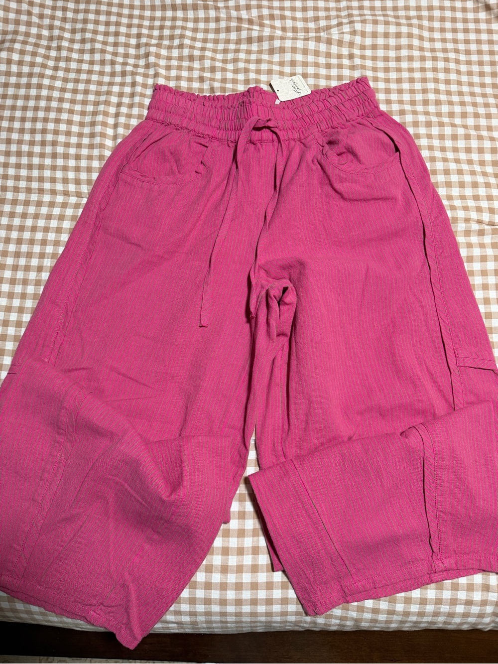 Free People Hot Pink Barrel Wide-Leg Pants